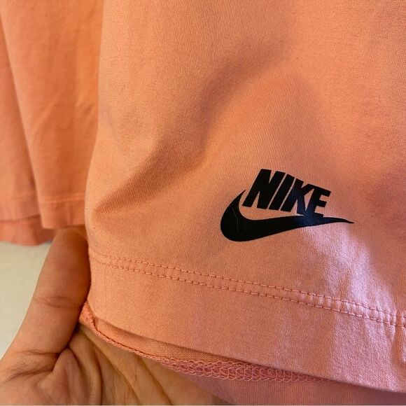 Nike Sportswear Bonded Half Sleeve Mesh sleeve T shirt pleated back pink L - Picture 8 of 12